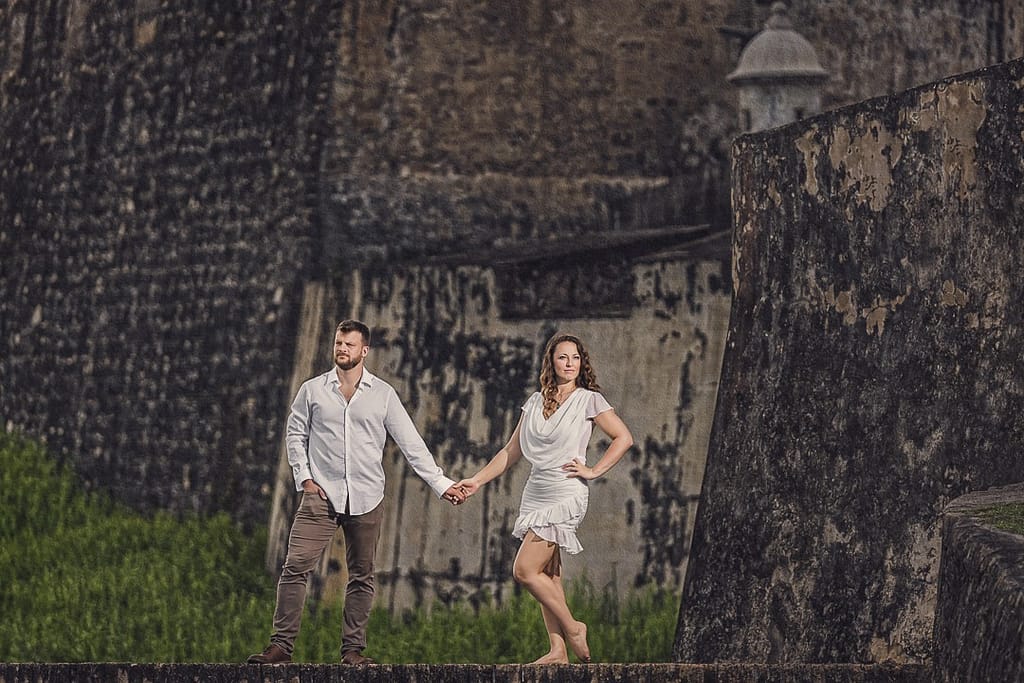 Engagement Destination in front of the forts on Puerto Rico